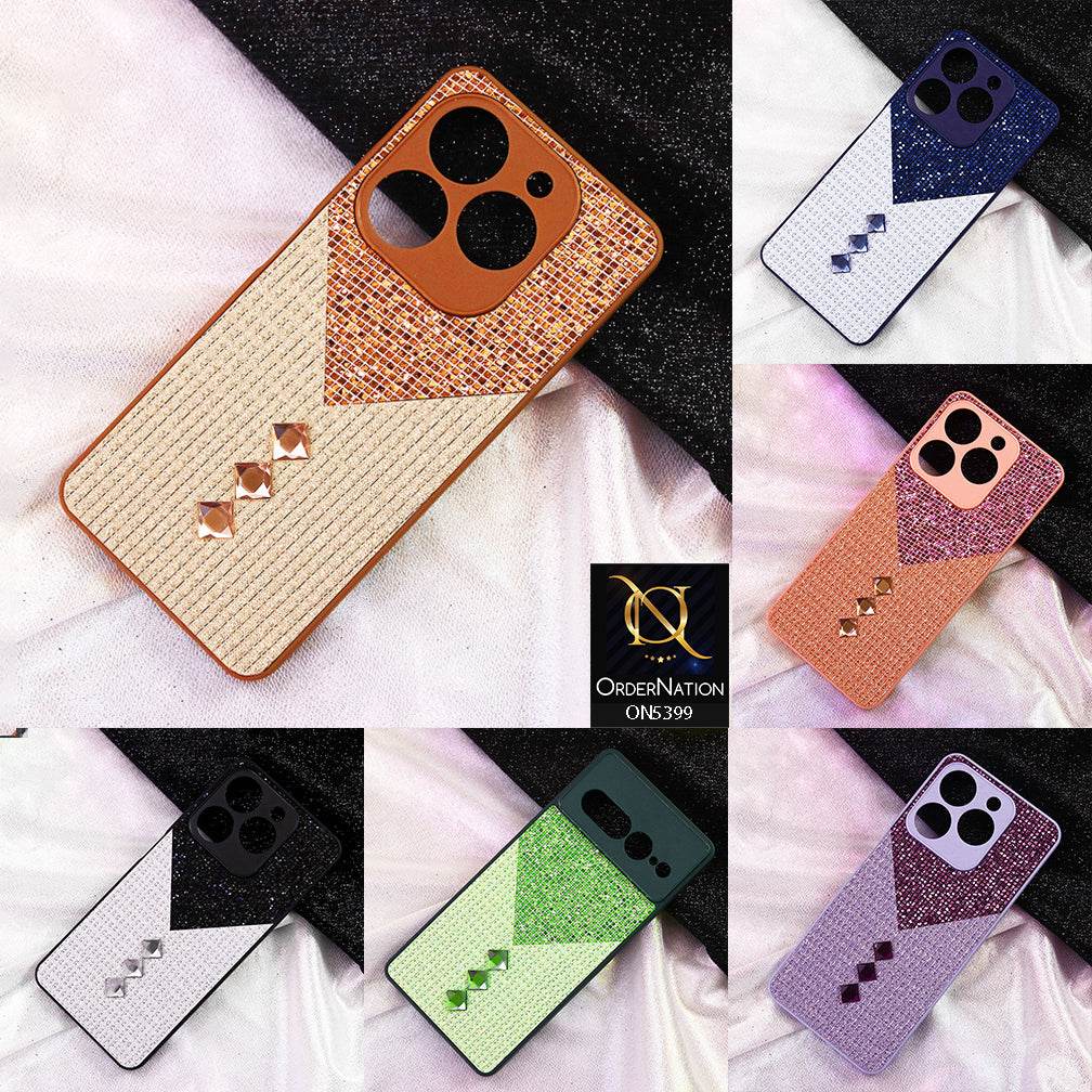 iPhone 16 Pro Max Cover - Purple - Luxury 3D Woven Pattern Shiny Soft Case With Camera Protection