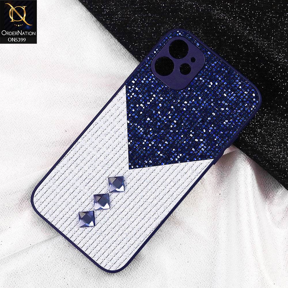 iPhone 11 Cover - Blue - Luxury 3D Woven Pattern Shiny Soft Case With Camera Protection - Futurestore.pk
