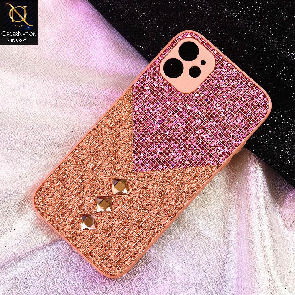 iPhone 11 Cover - Pink - Luxury 3D Woven Pattern Shiny Soft Case With Camera Protection - Futurestore.pk