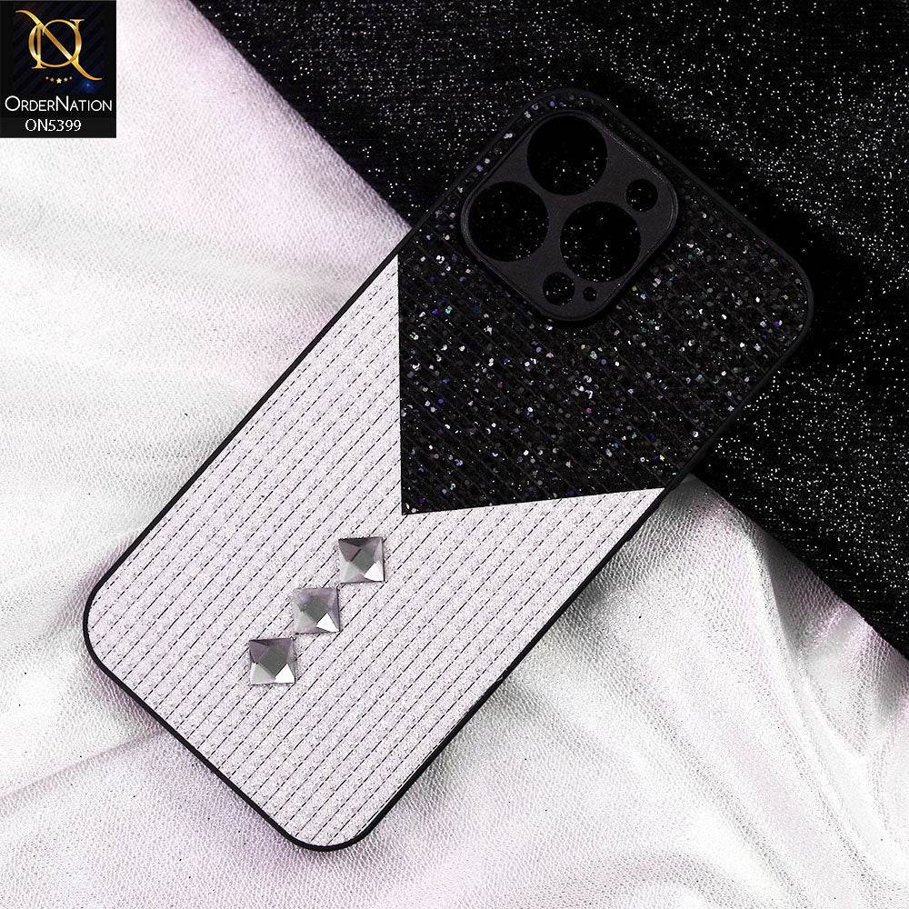 iPhone 16 Pro Max Cover - Black - Luxury 3D Woven Pattern Shiny Soft Case With Camera Protection - Futurestore.pk