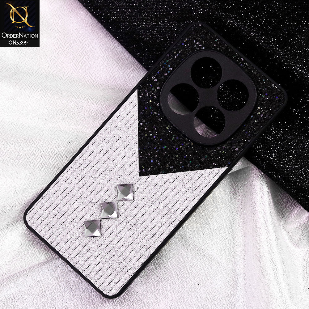 Xiaomi Redmi Note 14 Pro Plus 5G Cover - Black - Luxury 3D Woven Pattern Shiny Soft Case With Camera Protection