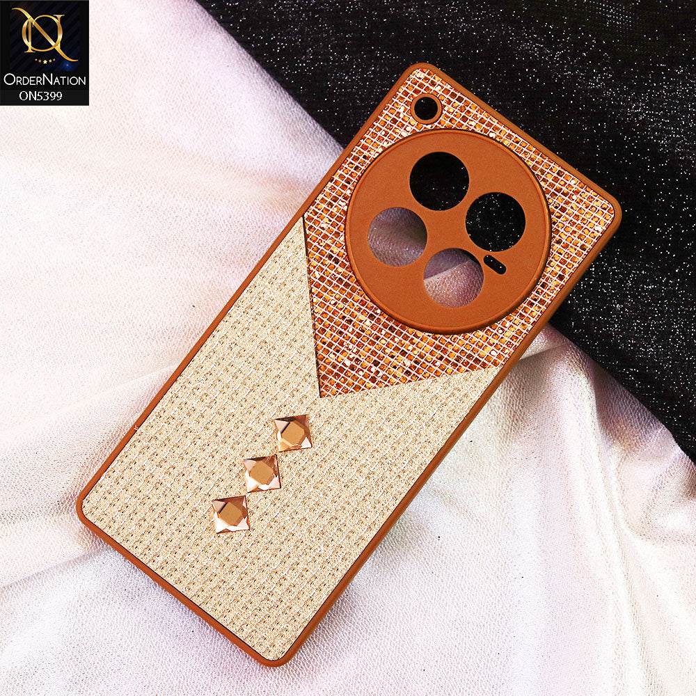 Infinix Zero 40 4G Cover - Brown - Luxury 3D Woven Pattern Shiny Soft Case With Camera Protection - Futurestore.pk