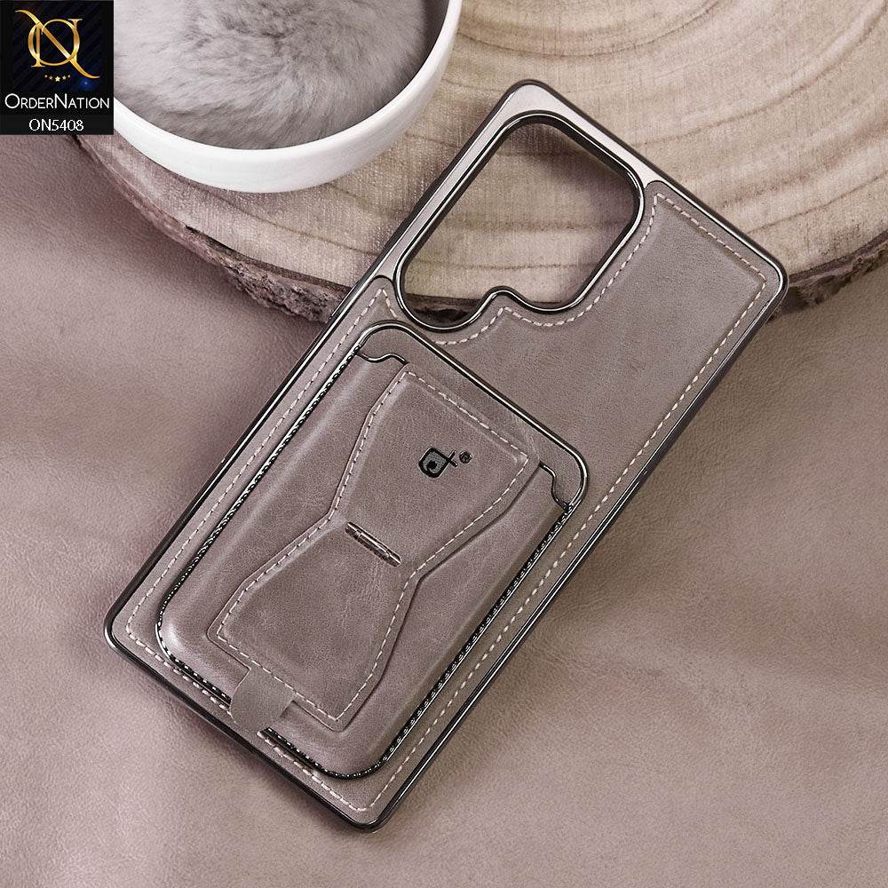 Samsung Galaxy S25 Ultra Cover - Skin - Rimbmax Premium Leather Protective Case With Portable Folding Bracket Card Holder - Futurestore.pk