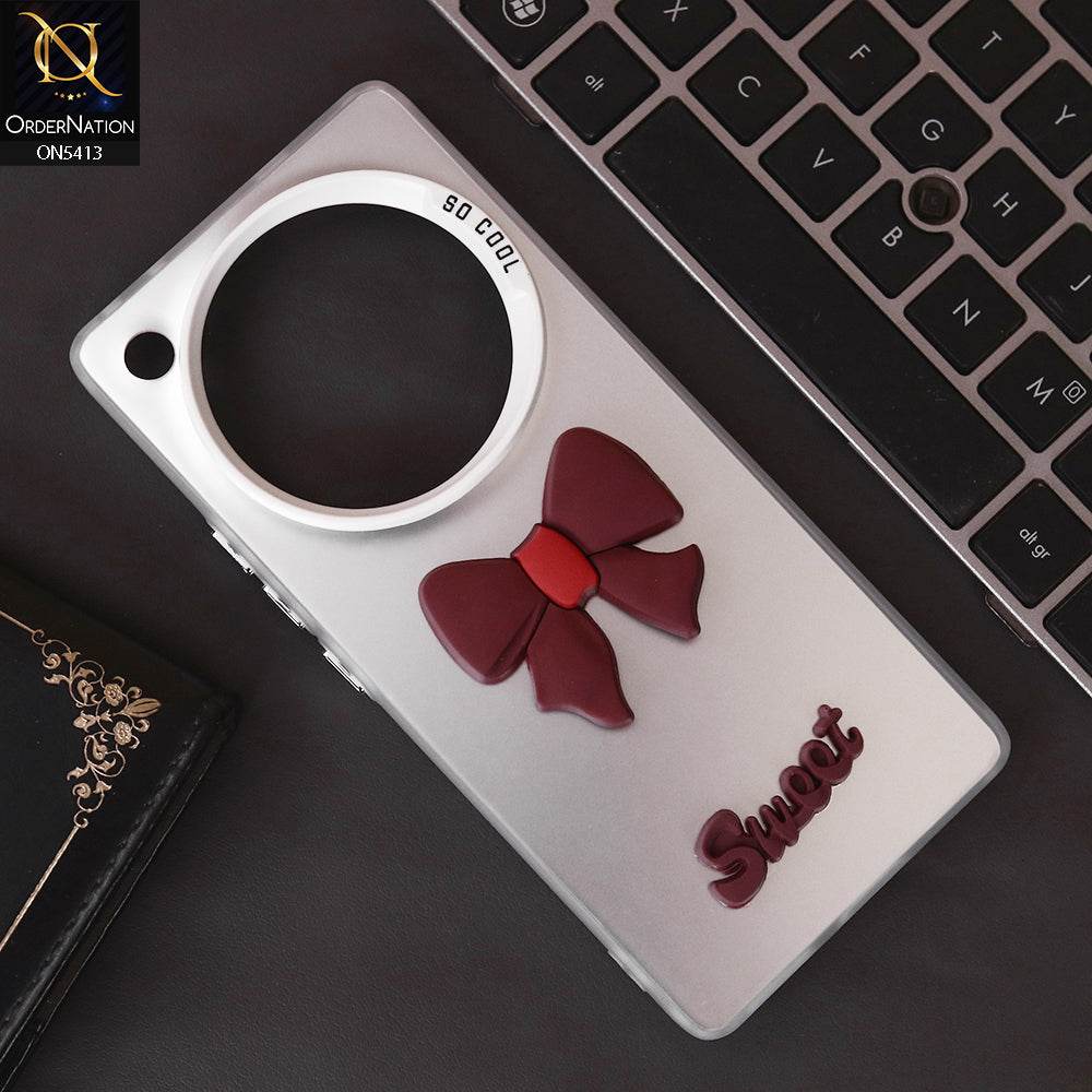 Infinix Zero 40 4G Cover - Red - New Matte Color Gradient Shine With Cute 3D Bow Knot Soft Borders Protective Case - Futurestore.pk