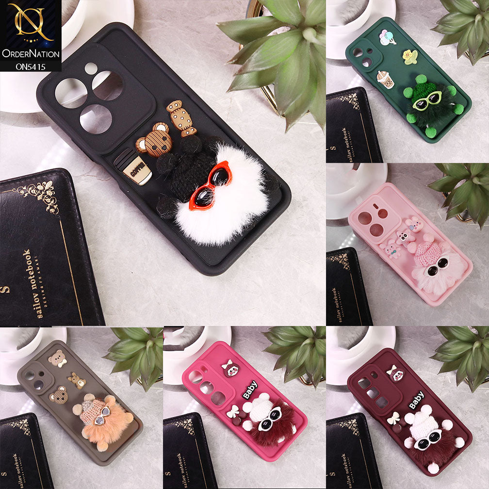 Xiaomi Redmi Note 14 Cover - Black - Cute 3d Cartoon Soft Sillicon Case