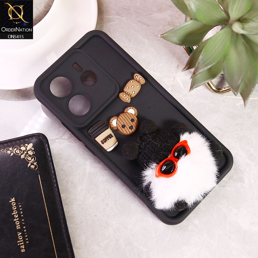 Xiaomi Redmi Note 14 Cover - Black - Cute 3d Cartoon Soft Sillicon Case