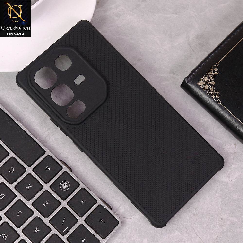 Infinix Note 50 4G Cover - Black - New Carbon Fiber Texture Case With Camera Protection Soft Case - Futurestore.pk