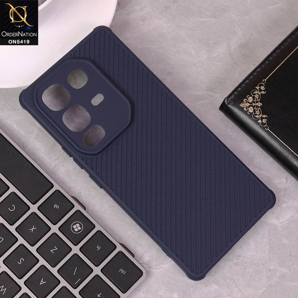 Infinix Note 50 4G Cover - Blue - New Carbon Fiber Texture Case With Camera Protection Soft Case - Futurestore.pk