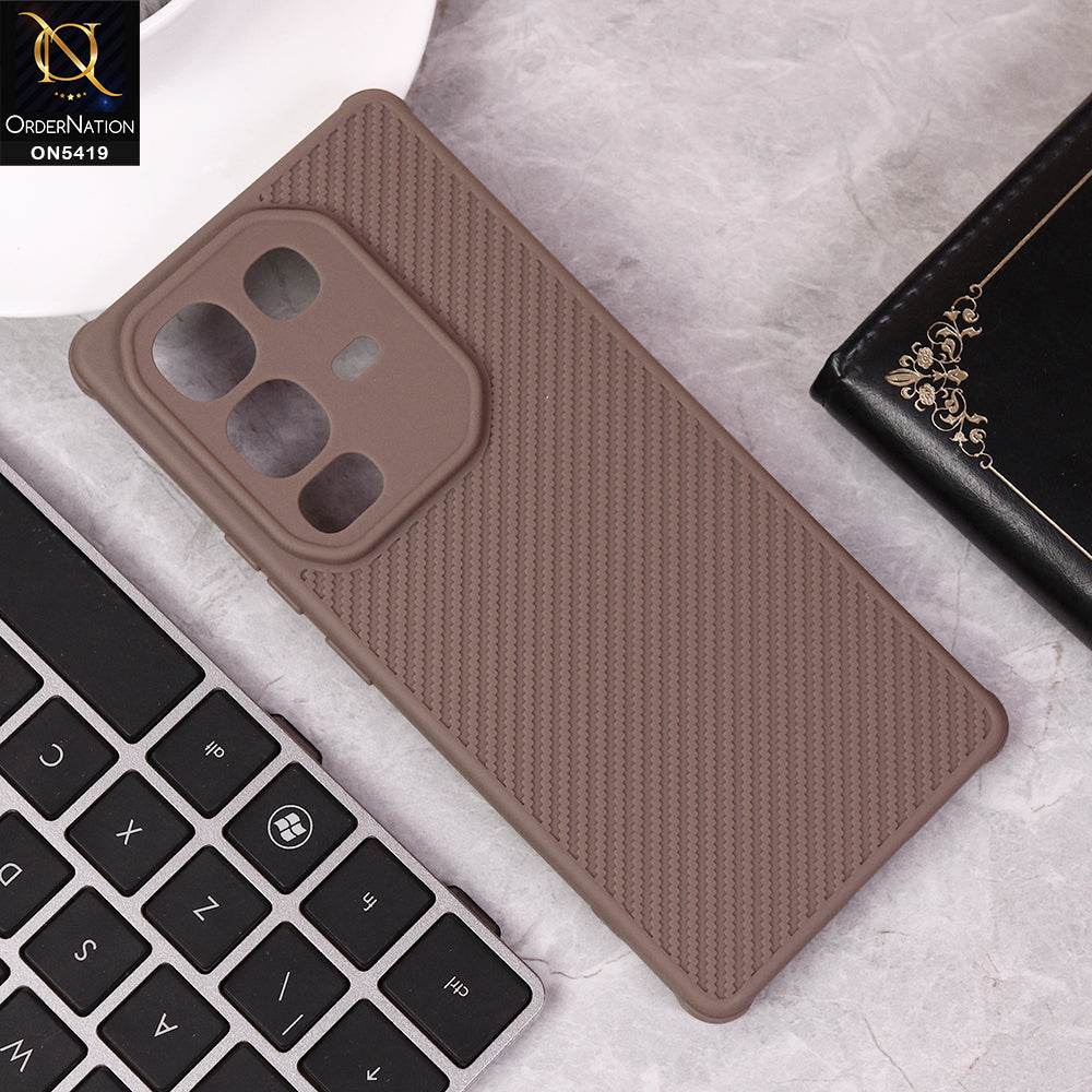 Infinix Note 50 4G Cover - Brown - New Carbon Fiber Texture Case With Camera Protection Soft Case - Futurestore.pk