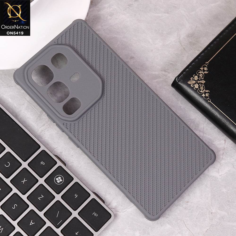 Infinix Note 50 4G Cover - Gray - New Carbon Fiber Texture Case With Camera Protection Soft Case - Futurestore.pk