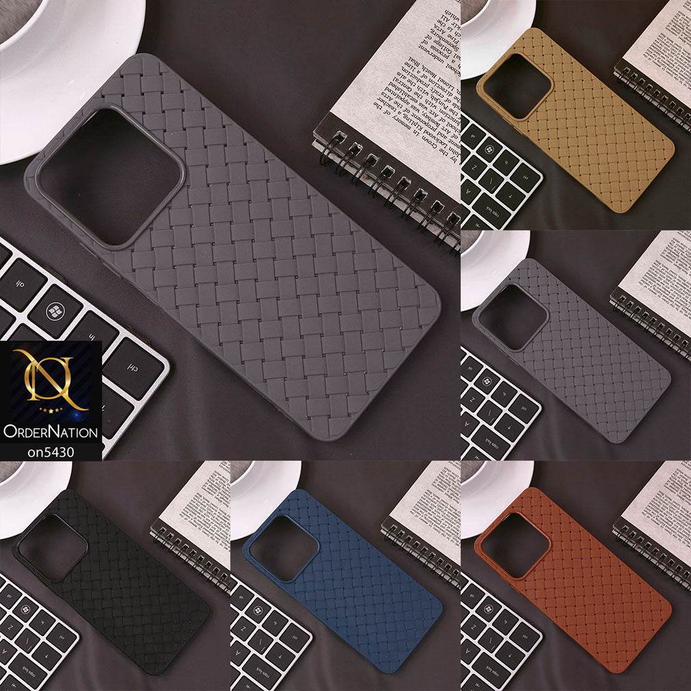 Infinix Smart 9 HD Cover - Black - New Woven Design Leather Feel Soft TPU Case - Futurestore.pk