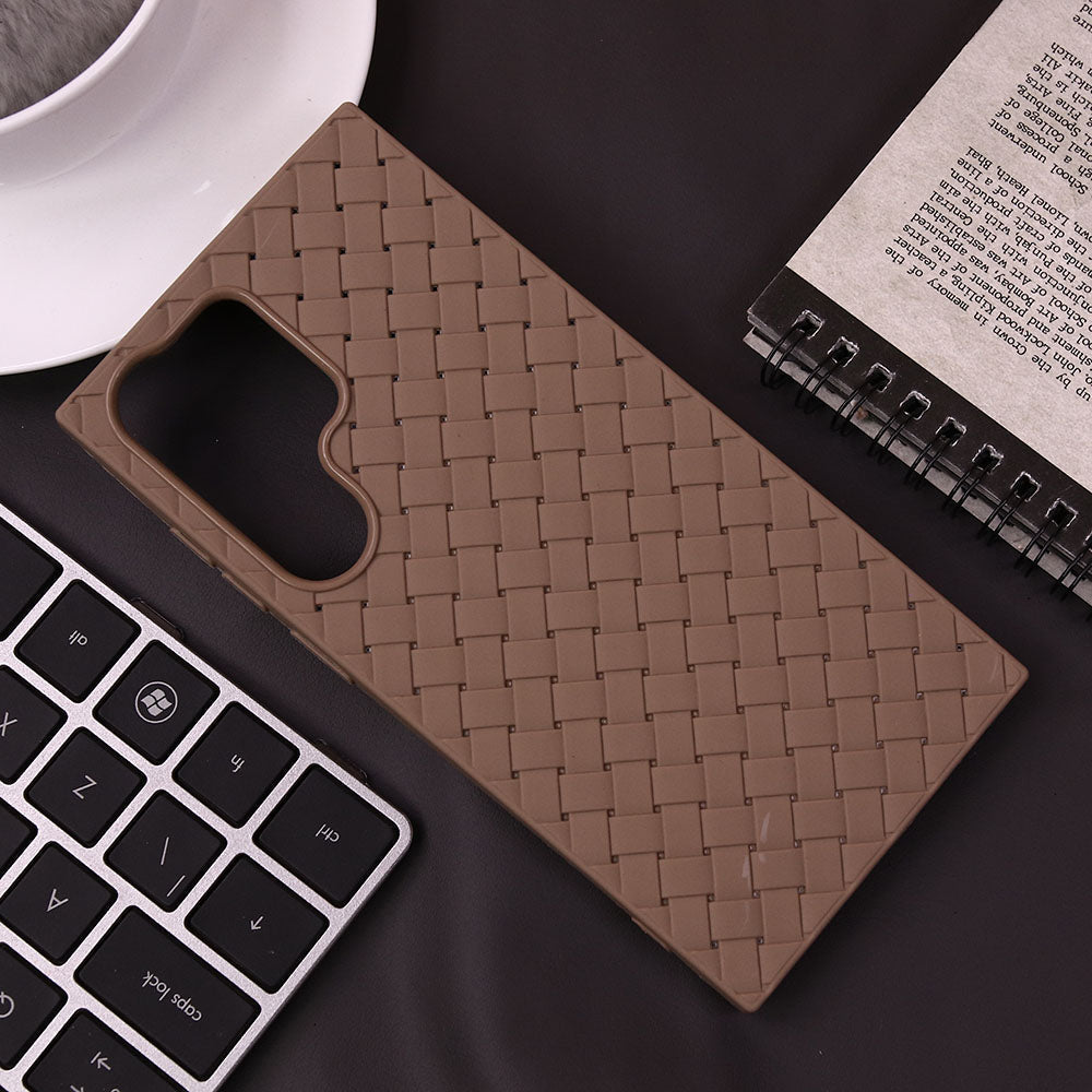 Samsung Galaxy S25 Ultra Cover - Skin - New Woven Design Leather Feel Soft TPU Case