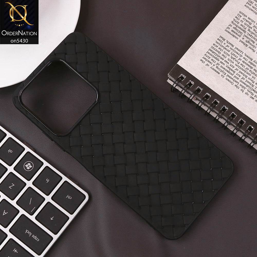 Infinix Smart 9 HD Cover - Black - New Woven Design Leather Feel Soft TPU Case - Futurestore.pk