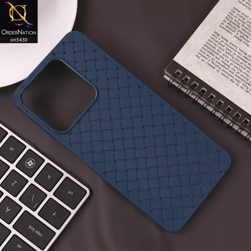 Infinix Smart 9 HD Cover - Blue - New Woven Design Leather Feel Soft TPU Case - Futurestore.pk
