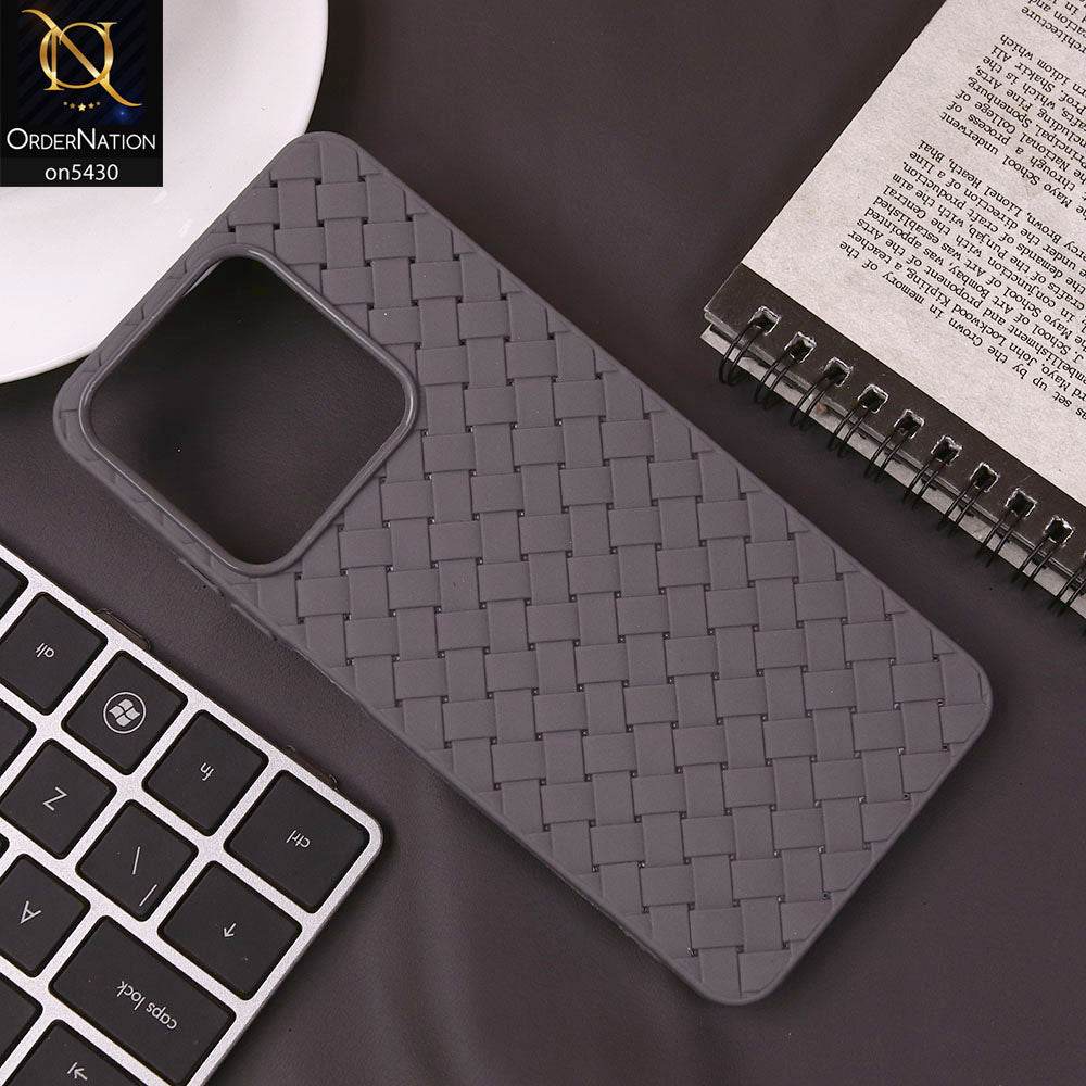 Infinix Smart 9 HD Cover - Gray - New Woven Design Leather Feel Soft TPU Case - Futurestore.pk