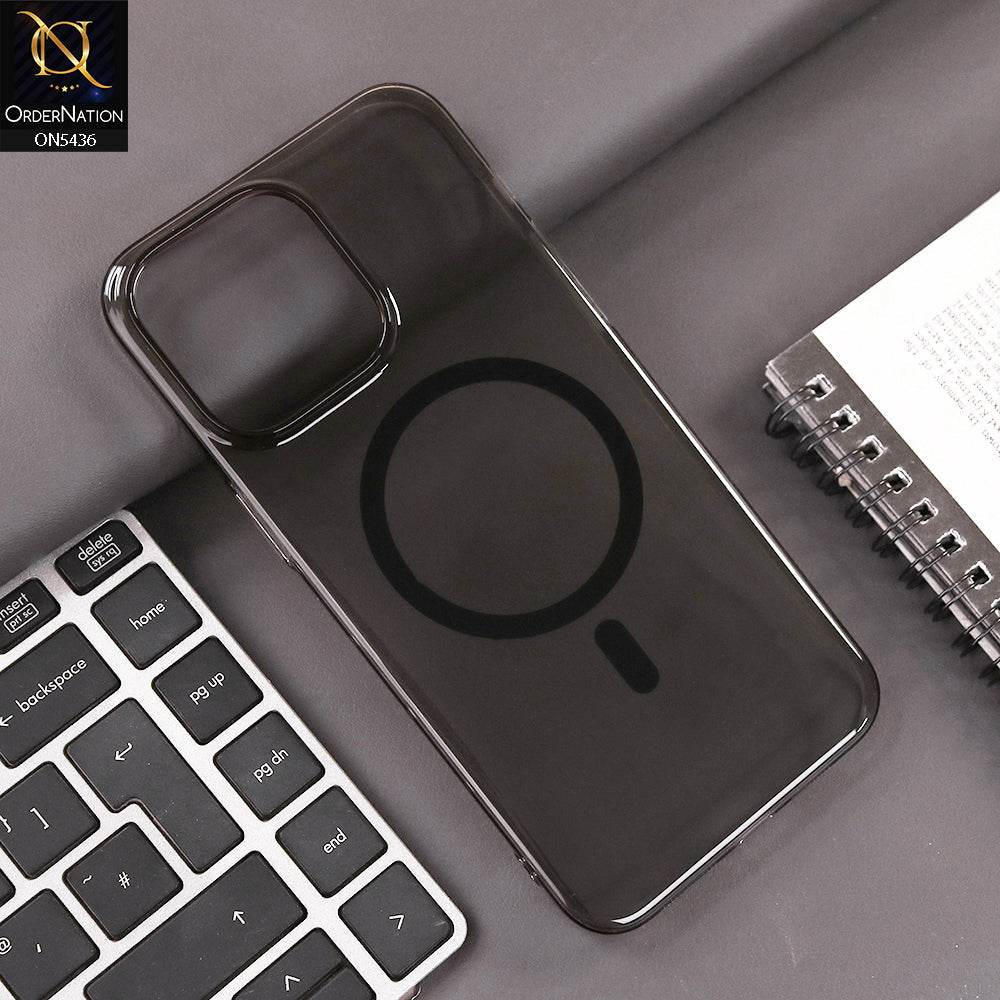 iPhone 16 Pro Max Cover - Black - Ultra Thin HD Clear Hard PC Magsafe Case Magnetic Transparent Back Cover - Futurestore.pk