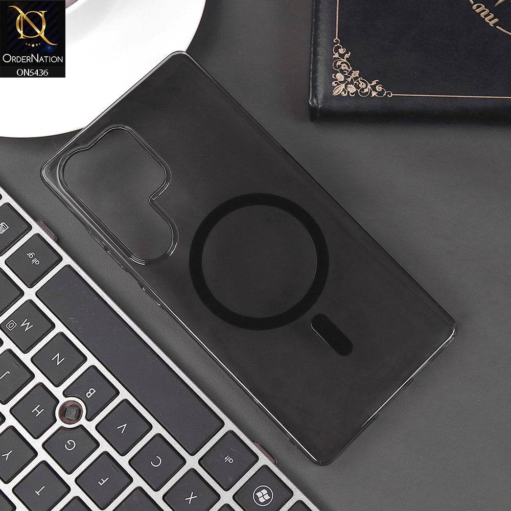 Samsung Galaxy S25 Ultra Cover - Black - Ultra Thin HD Clear Hard PC Magsafe Case Magnetic Transparent Back Cover