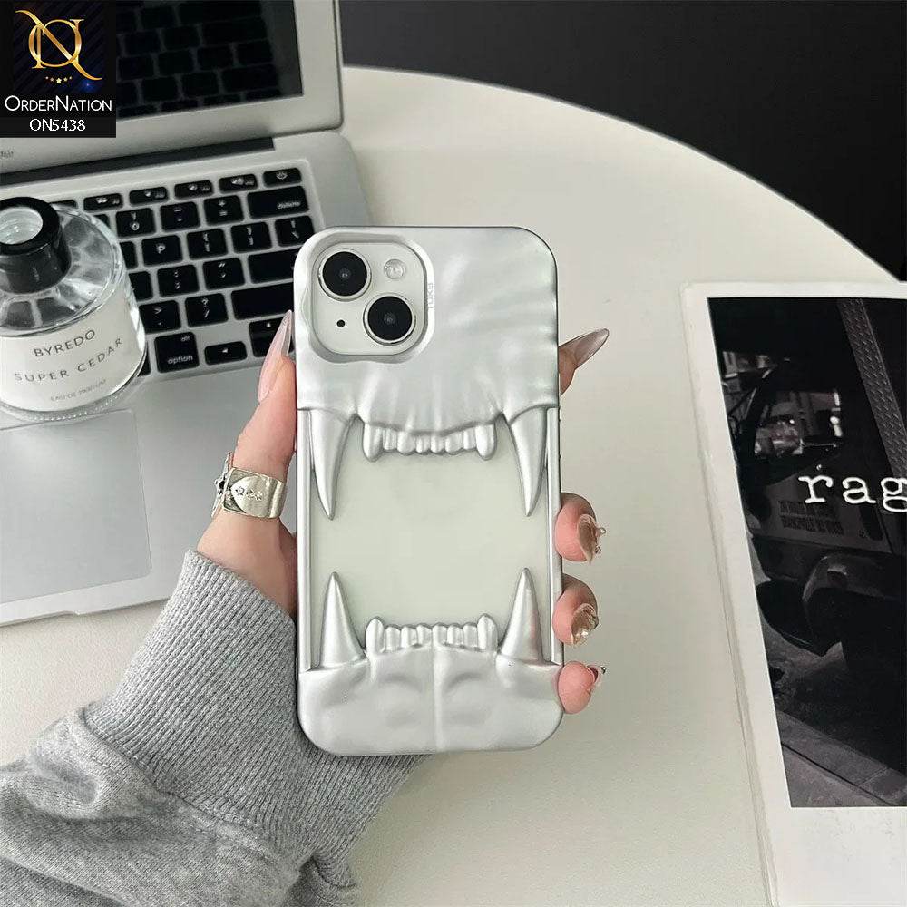 iPhone 13 Cover - Silver - Unique 3D Animal Fang Soft Case