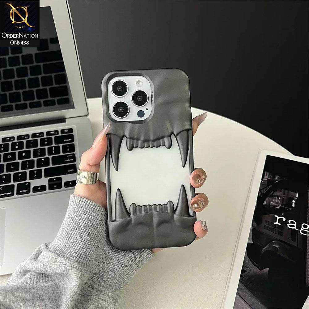 iPhone 16 Pro Max Cover - Gray - Unique 3D Animal Fang Soft Case