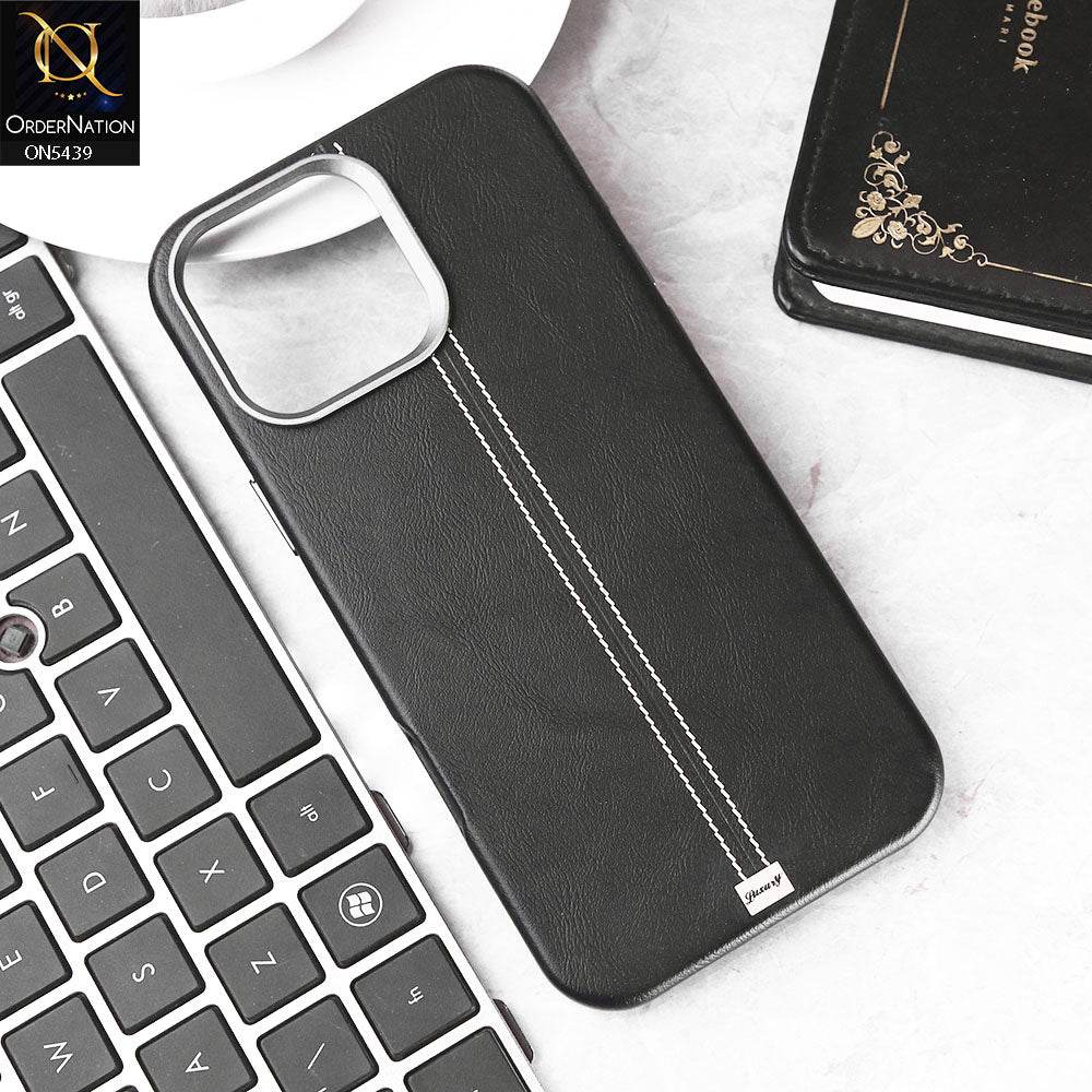 iPhone 16 Pro Max Cover - Black -Premium Leather Liner Shell Case - Futurestore.pk