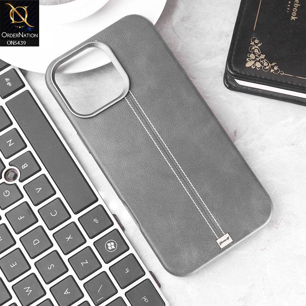 iPhone 16 Pro Max Cover - Gray -Premium Leather Liner Shell Case