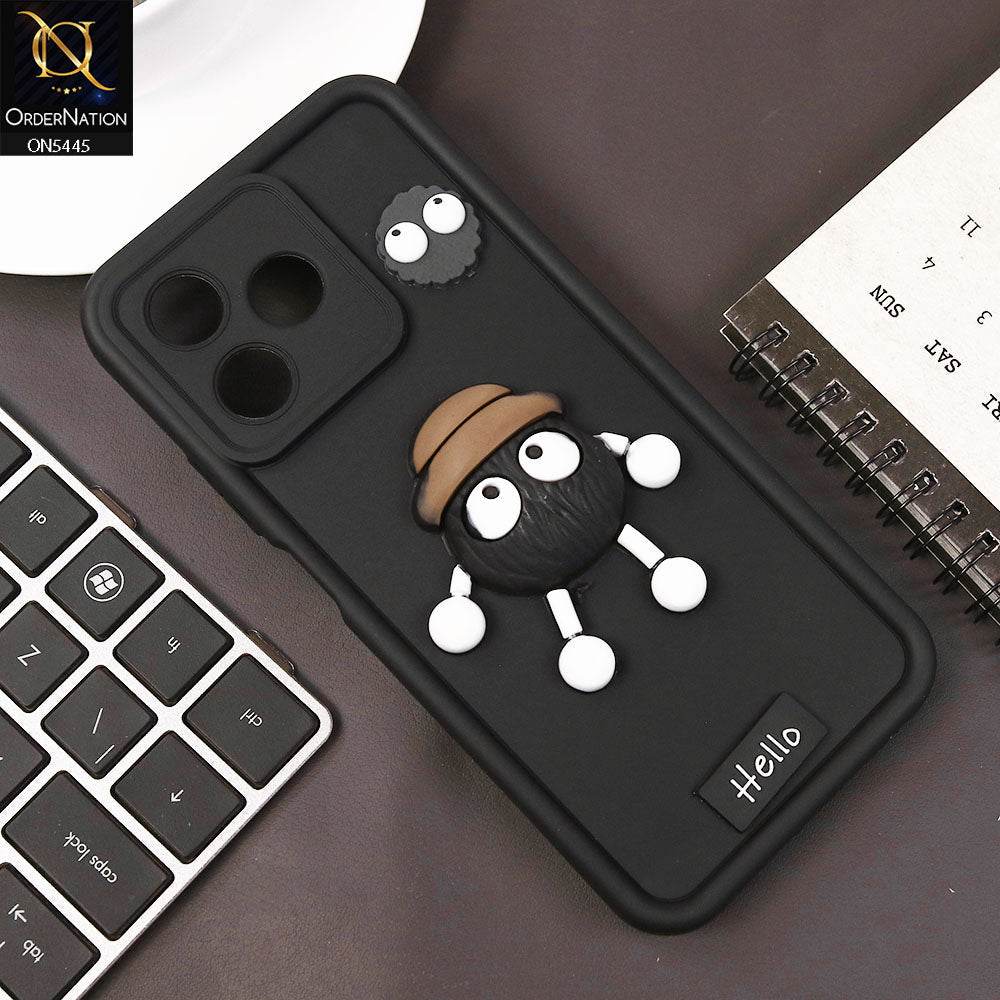 Infinix Note 50 4G Cover - Black - Cute 3D Cartoon Soft Case - Futurestore.pk