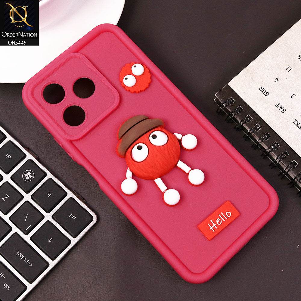 Infinix Note 50 4G Cover - Dark Pink - Cute 3D Cartoon Soft Case - Futurestore.pk