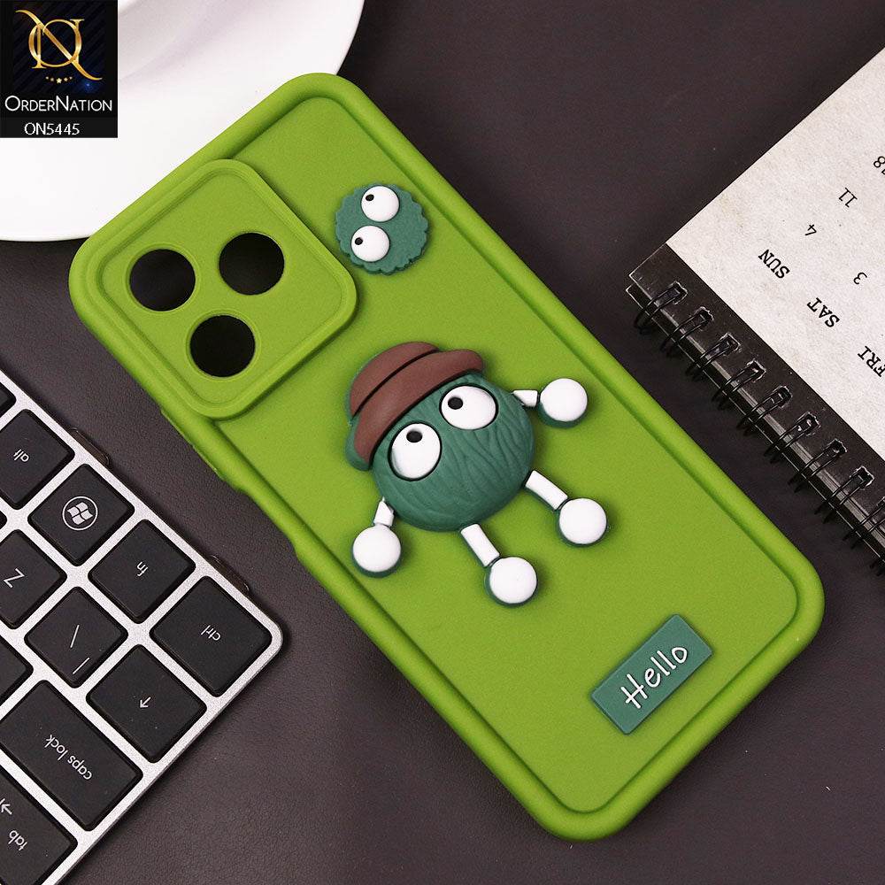 Infinix Note 50 Pro 4G Cover - Light Green - Cute 3D Cartoon Soft Case - Futurestore.pk