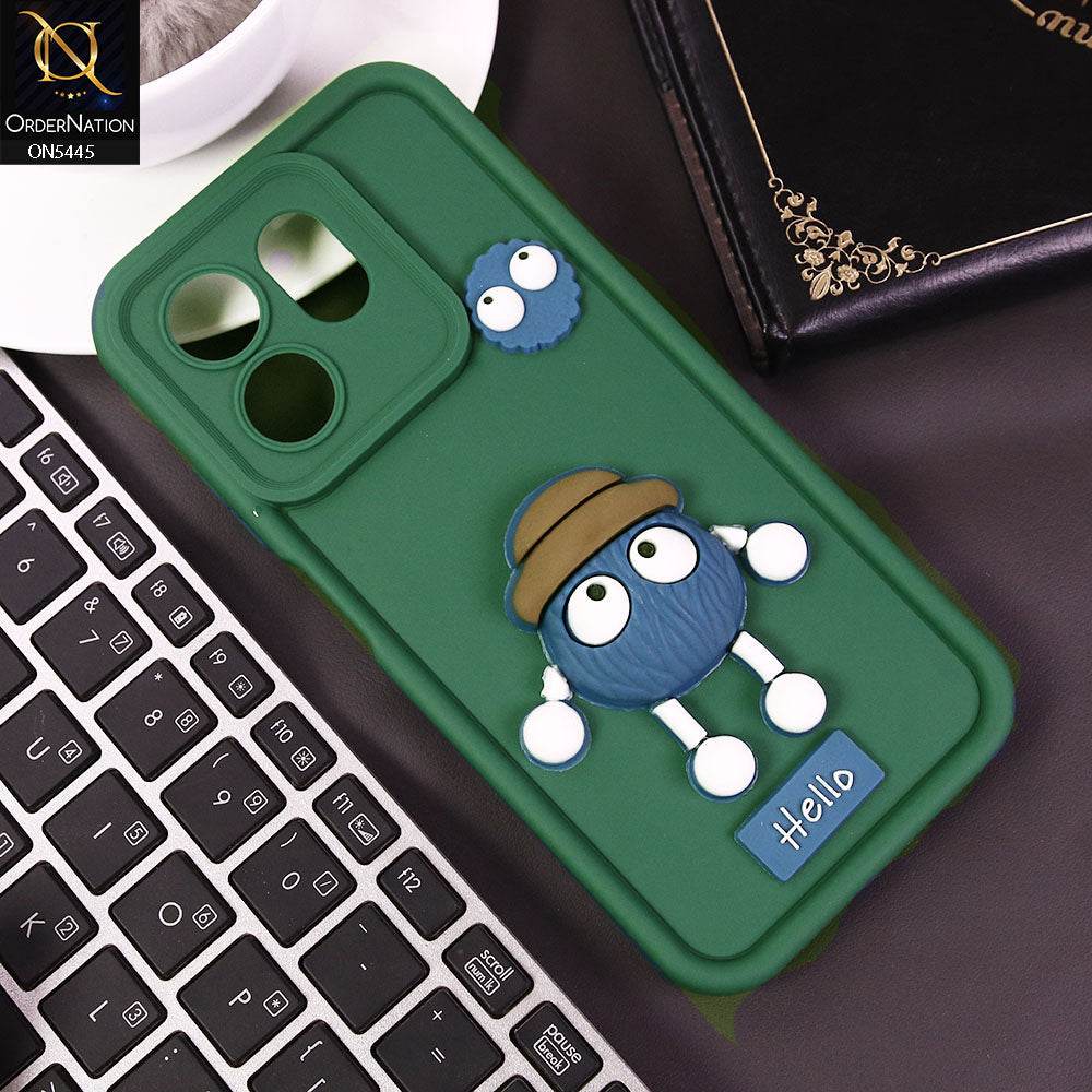 Infinix Smart 9 HD Cover - Green - Cute 3D Cartoon Soft Case - Futurestore.pk