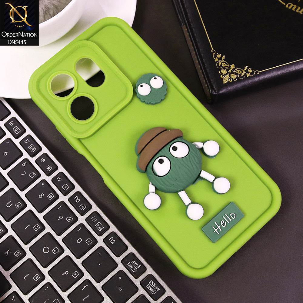Infinix Smart 9 HD Cover - Light Green - Cute 3D Cartoon Soft Case - Futurestore.pk