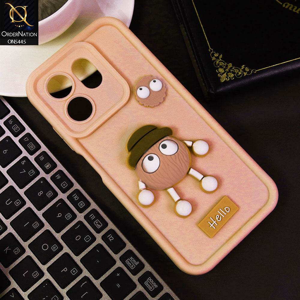 Infinix Smart 9 HD Cover - Light Pink - Cute 3D Cartoon Soft Case - Futurestore.pk