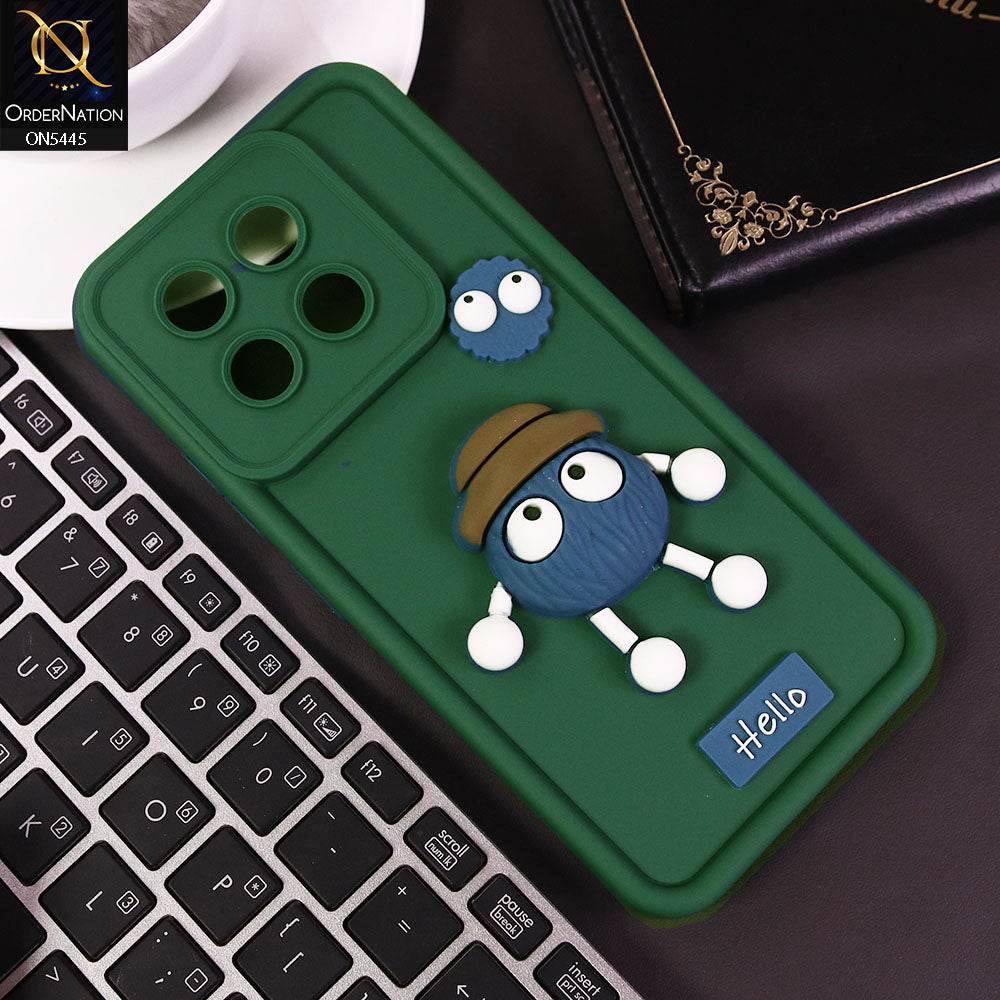 Tecno Spark 30 Pro Cover - Green - Cute 3D Cartoon Soft Case - Futurestore.pk