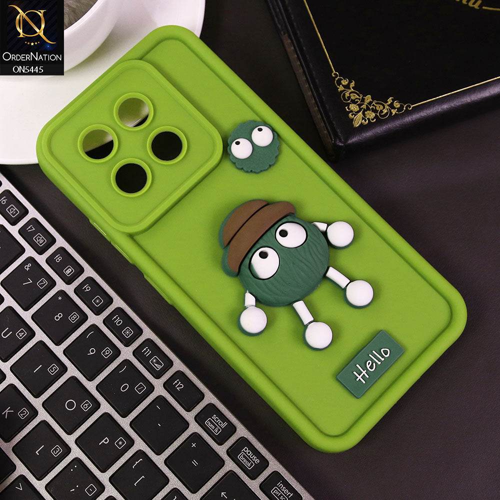 Tecno Spark 30 Pro Cover - Light Green - Cute 3D Cartoon Soft Case - Futurestore.pk