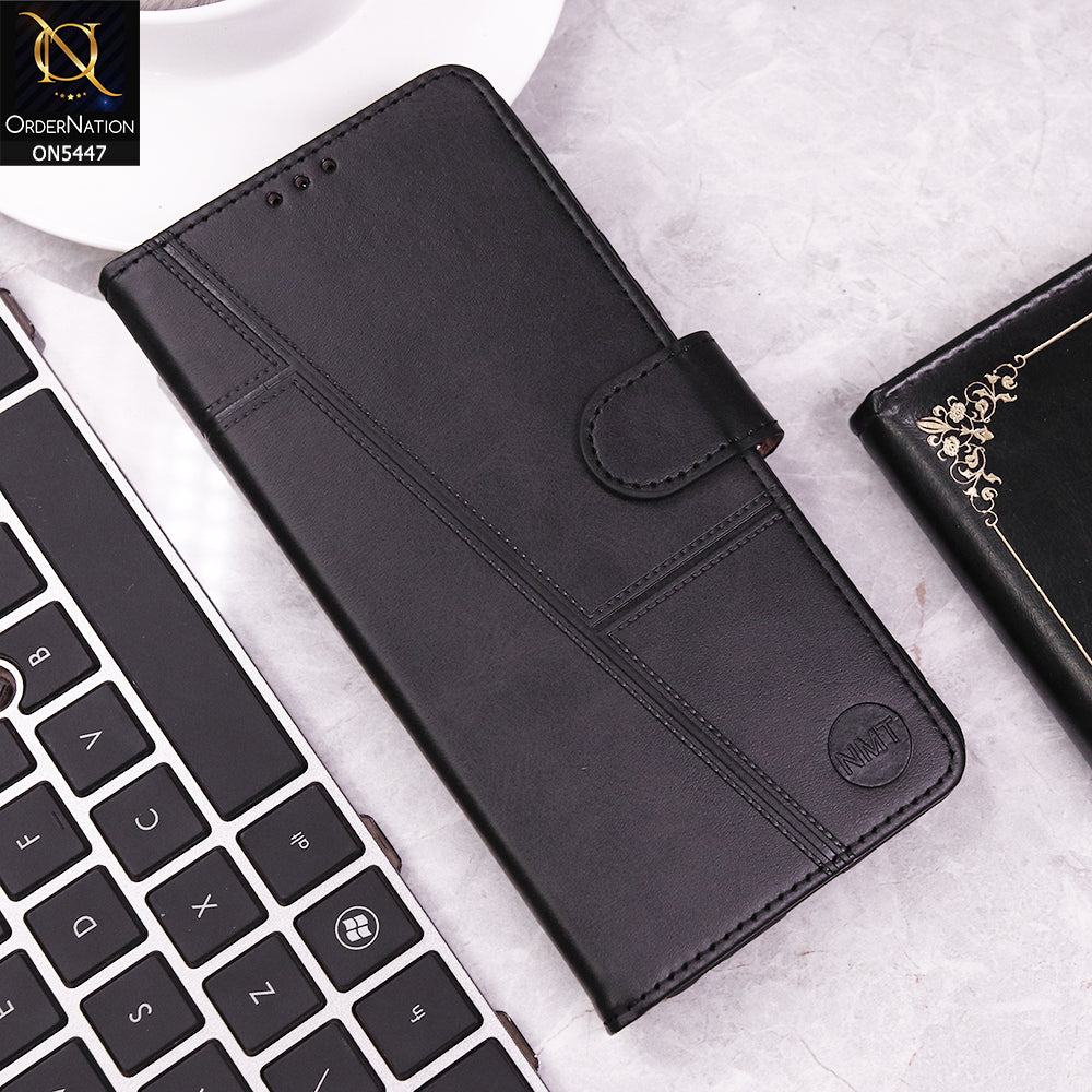 Infinix Note 50 Pro 4G Cover - Black - Premium Leather Megantic Flip Book Covers With Card Holding Option