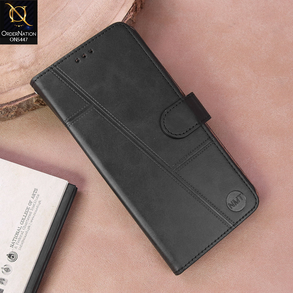 iPhone 17 Pro Max  Cover - Black - Premium Leather Megantic Flip Book Covers With Card Holding Option