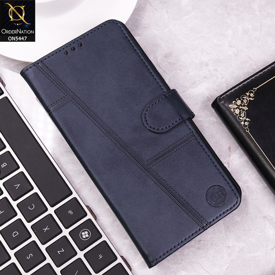 Infinix Note 50 4G Cover - Blue - Premium Leather Megantic Flip Book Covers With Card Holding Option