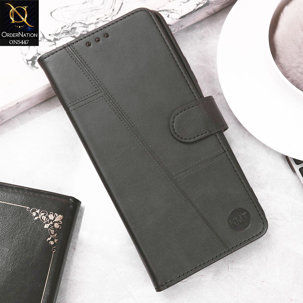 Xiaomi Redmi Note 12 4G Cover - Black - Premium Leather Megantic Flip Book Covers With Card Holding Option