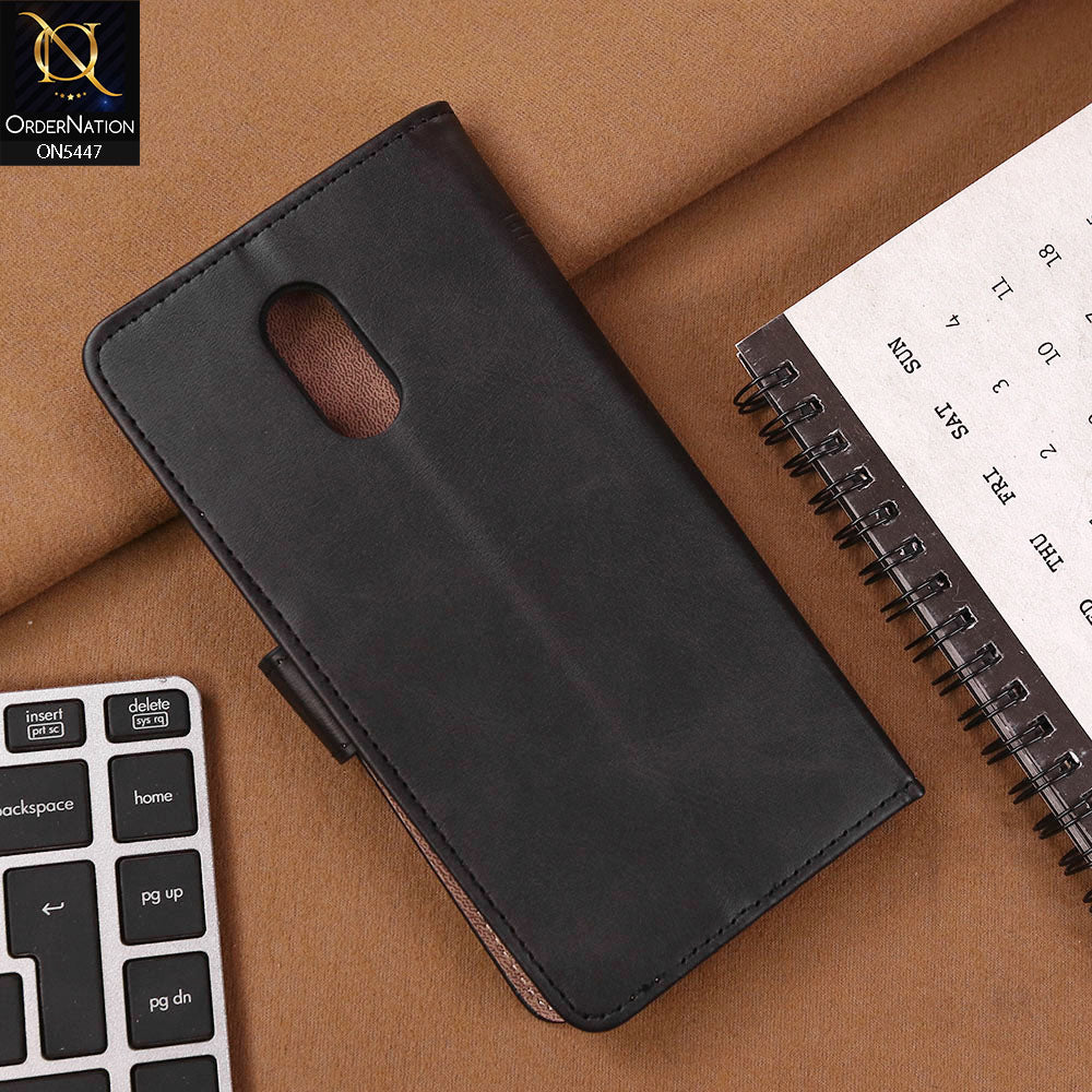 OnePlus 6T Cover - Black - Premium Leather Megantic Flip Book Covers With Card Holding Option
