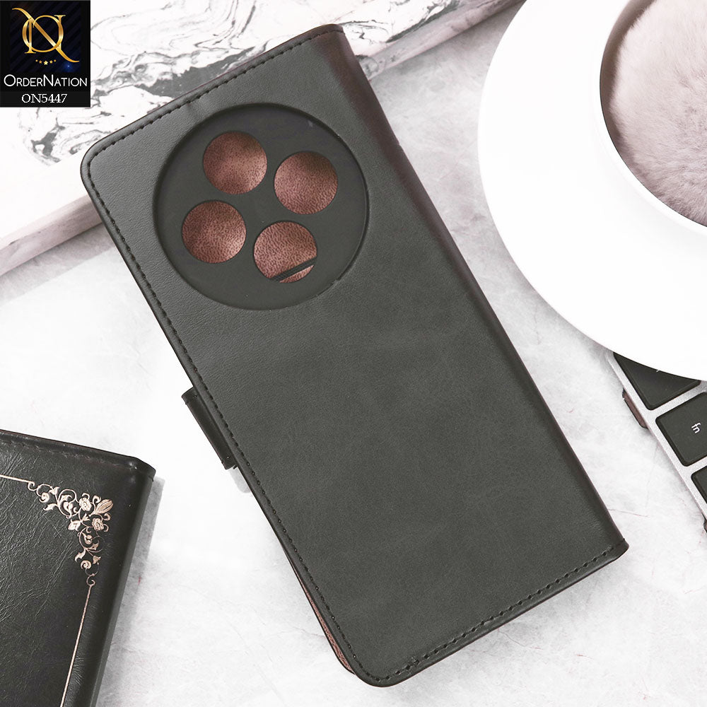 Xiaomi Redmi Note 12 4G Cover - Black - Premium Leather Megantic Flip Book Covers With Card Holding Option