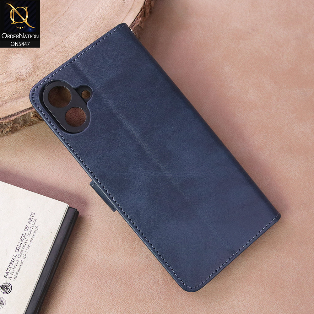Samsung Galaxy A07 4G Cover - Blue - Premium Leather Megantic Flip Book Covers With Card Holding Option