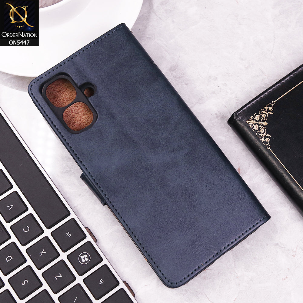 Infinix Smart 10 Cover - Blue - Premium Leather Megantic Flip Book Covers With Card Holding Option