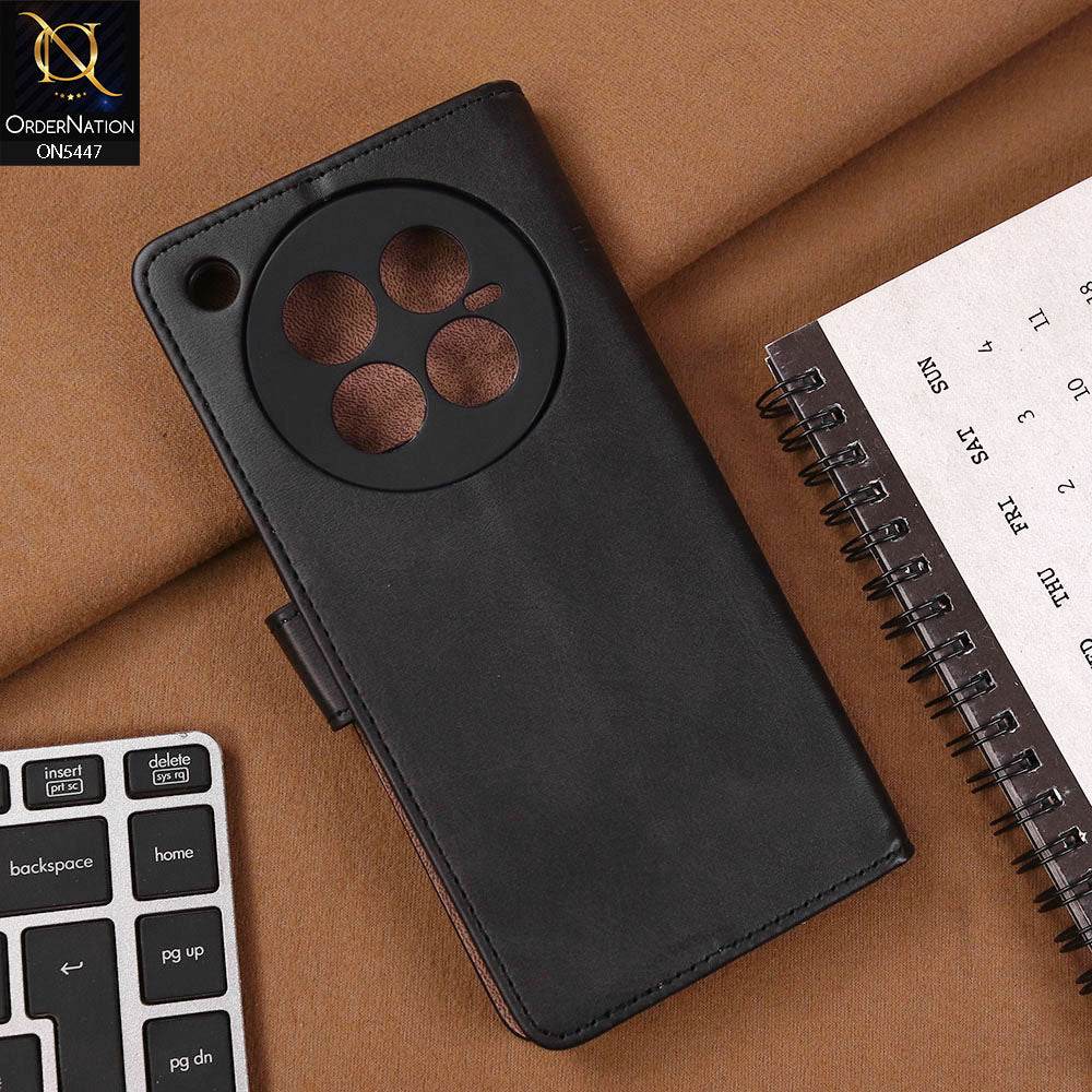 Infinix Zero 40 4G Cover - Black - Premium Leather Megantic Flip Book Covers With Card Holding Option - Futurestore.pk