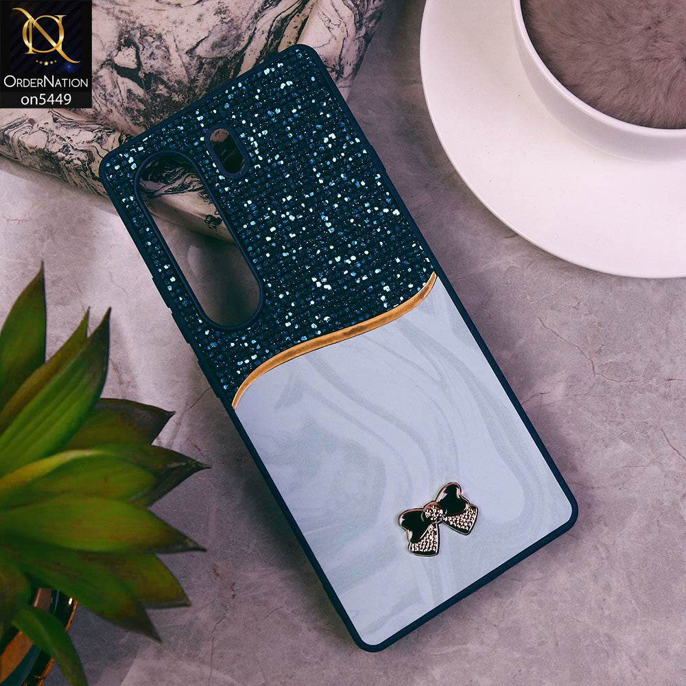 Tecno Camon 40 Pro Cover - Blue - Shiny Glitter Bling Texture Soft Case - Futurestore.pk