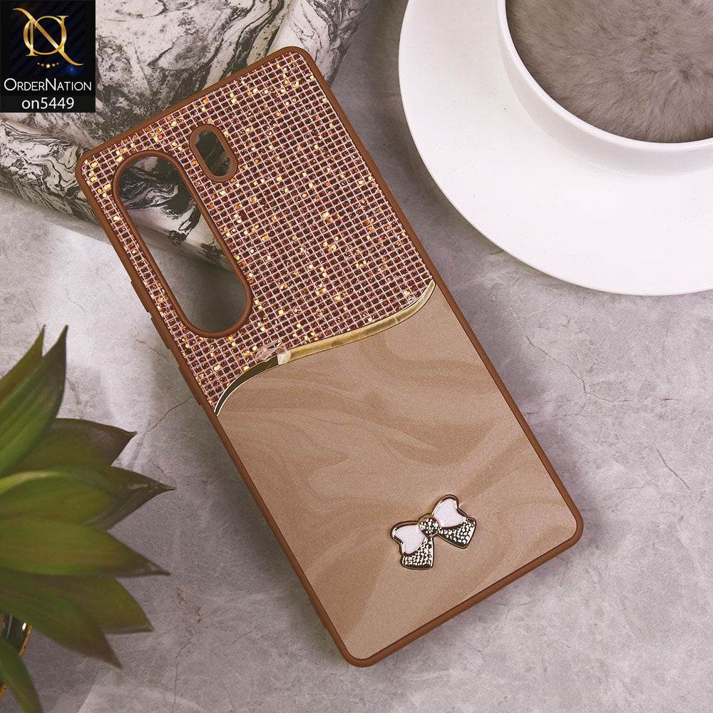 Tecno Camon 40 Pro Cover - Brown - Shiny Glitter Bling Texture Soft Case - Futurestore.pk