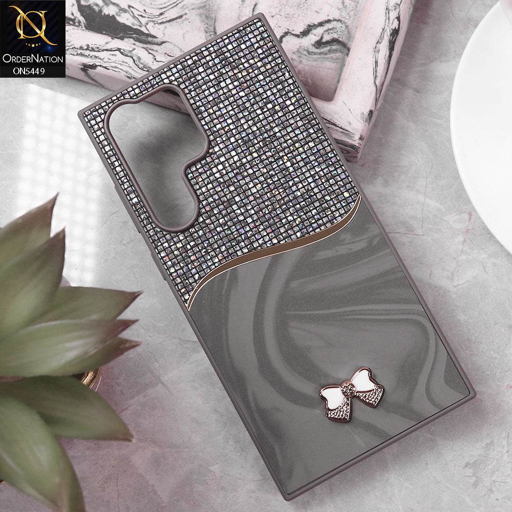 Samsung Galaxy S24 Ultra Cover - Gray - Shiny Glitter Bling Texture Soft Case - Futurestore.pk