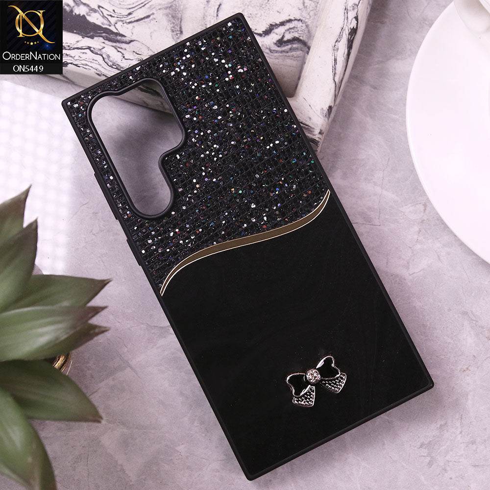 Samsung Galaxy S25 Ultra Cover - Black - Shiny Glitter Bling Texture Soft Case - Futurestore.pk