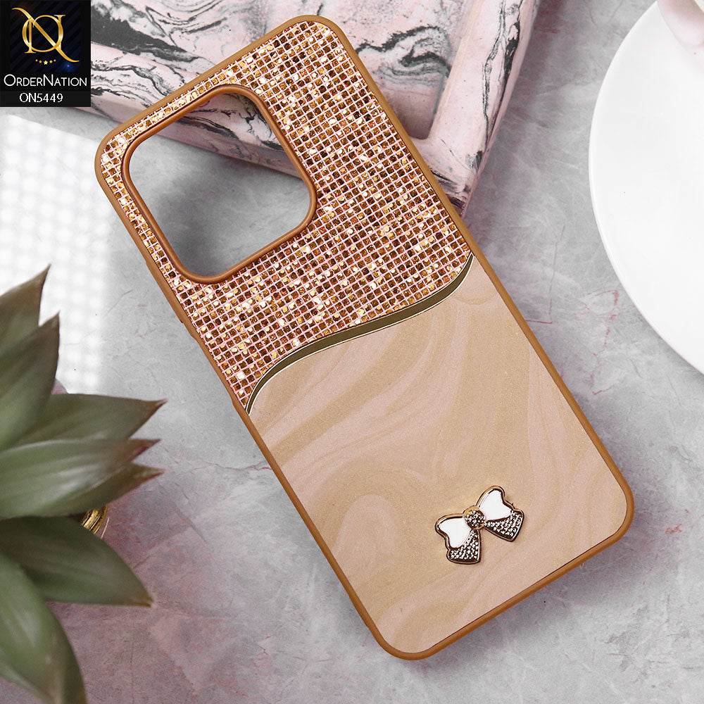 Infinix Smart 9 HD Cover - Brown - Shiny Glitter Bling Texture Soft Case - Futurestore.pk