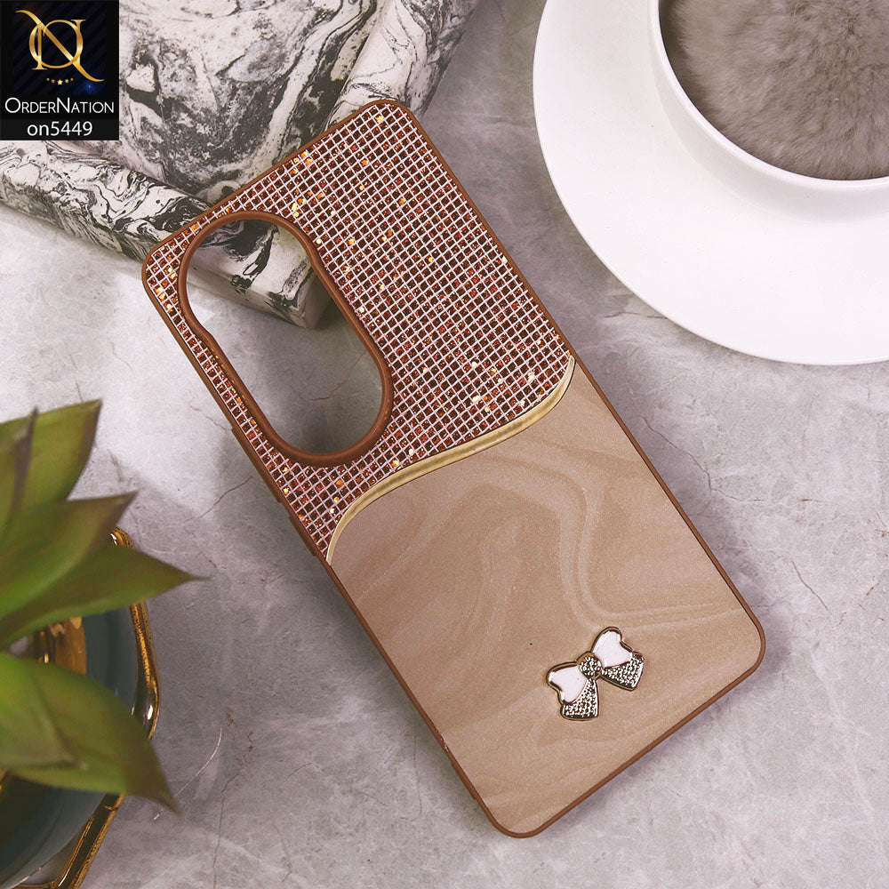 vivo V50 Cover - Brown - Shiny Glitter Bling Texture Soft Case