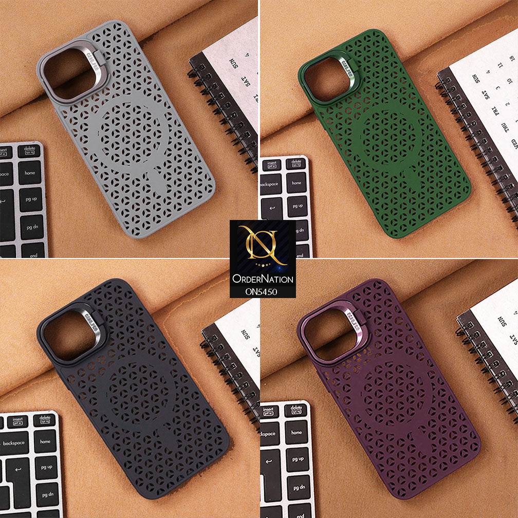 iPhone 11 Cover - Purple - Premium Heat Dissipation Kickstand Soft sillicon Megsafe case - Futurestore.pk