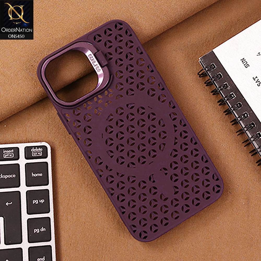iPhone 11 Cover - Purple - Premium Heat Dissipation Kickstand Soft sillicon Megsafe case - Futurestore.pk